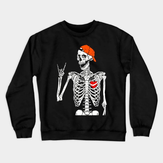 Halloween Shirts For Boys Kids Girl Rocker Skeleton Hand Rock On Costume Crewneck Sweatshirt by saugiohoc994